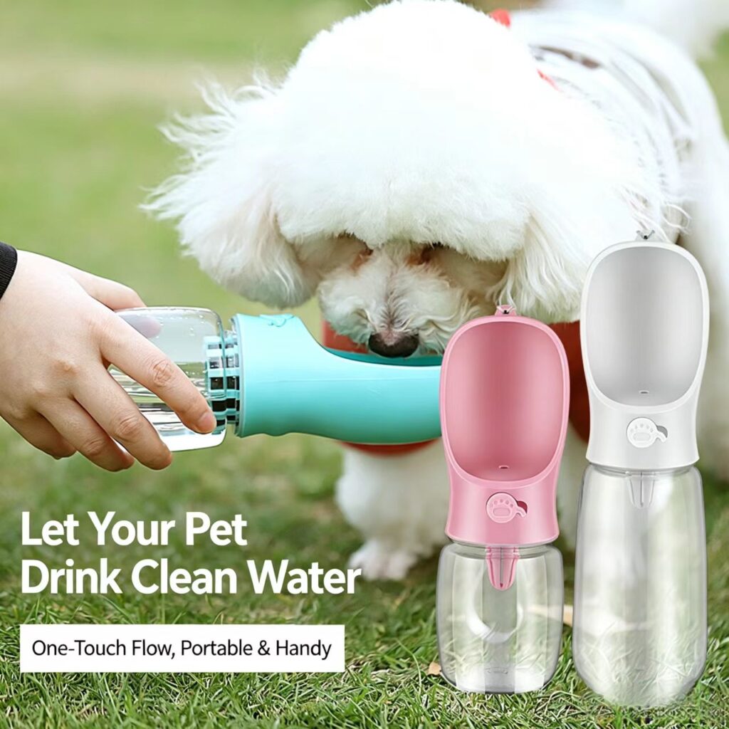 Dog water bottle outdoor, portable pet drinking feeder for travel