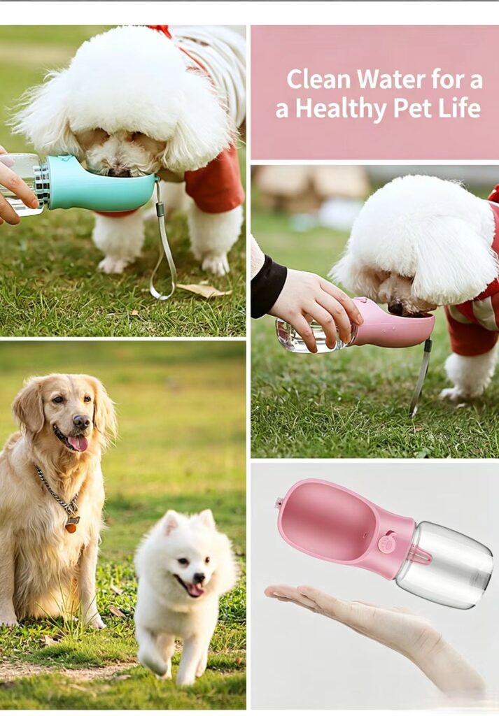 Multi-scene dog water feeder, portable pet water bottle for different dog breeds