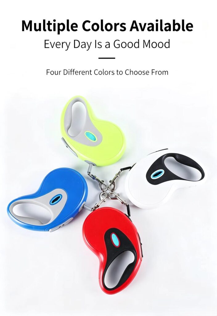 4 colors retractable dog leash, multi-color automatic pet walking leash for wholesale